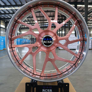 RCSR Nouvelles jantes en alliage forgé sur mesure de 24 pouces, finition brossée, garantie 5 ans, jeu de 2 pièces pour Chevrolet <span class=keywords><strong>Camaro</strong></span> - Product Image 3