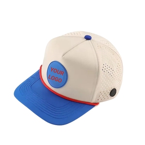 หมวกกอล์ฟกันน้ำแบบมีรูระบายอากาศ 5 ชิ้น พร้อมโลโก้ PVC ยาง  ตกแต่งด้วยเชือก  แบบ Snapback  ปรับแต่งได้ทั้งด้านในและด้านนอก - Product Image 2