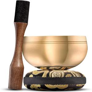 ชามทองเหลืองสำหรับร้องเพลงของชาวทิเบตถูกทุบด้วยมือผู้ผลิตทำมือจากทิเบตอินเดีย - Product Image 2