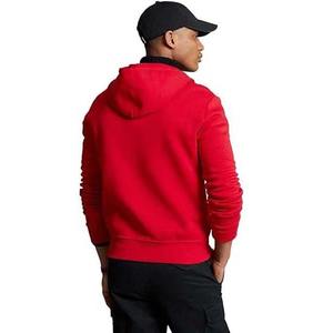 Sweat à capuche pour homme en molleton 100% coton respirant d'hiver, couleur rouge, manches longues, fermeture éclair, streetwear, en provenance du Pakistan - Product Image 3