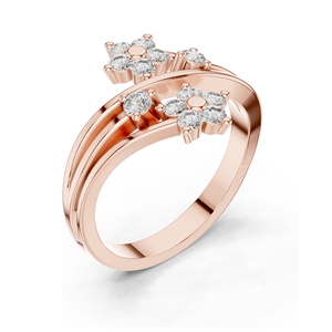 แหวนเพชรแล็บลายดอกไม้ 0.39 กะรัต ความใส VVS-VS สี EF ทอง 18KT, 14KT, 10KT และเงิน 925  ทองชมพู, ทองเหลือง, ทองขาว - Product Image 5