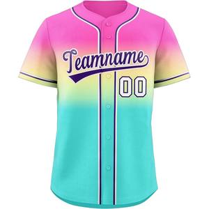 Maillot de Baseball de Style Pro personnalisé boutonné Sublimation graphique Softball uniforme broderie nom numéro maille respirant ajustement - Product Image 5