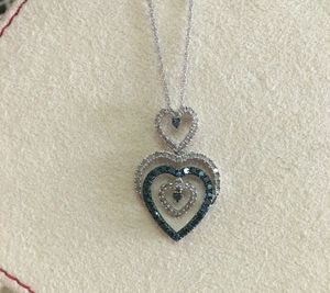 Collier pendentif en argent sterling avec chaîne à maillons, diamant rond naturel blanc bleu de 0,85 ct, style tendance, pour femmes, JEWELSPAARK - Product Image 3