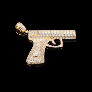Pendentif pistolet hip-hop en moissanite VVS glacé, plaqué or, argent 925, bijoux brillants pour rappeurs à bas prix - Product Image 3