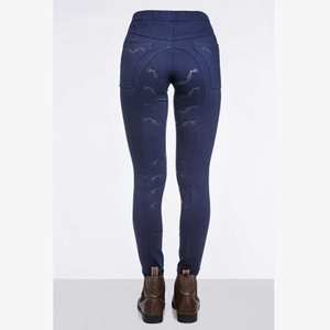 Ventes en gros de culottes d'équitation imprimées personnalisées pour femmes en spandex/polyester avec siège intégral, pantalons d'équitation confortables, respirants, anti-UV, de haute qualité - Product Image 2