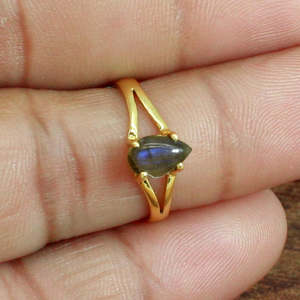 แหวนเงินสเตอร์ลิงอัญมณีลาบราดอไรต์อัญมณีหลวม - Product Image 2