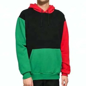 Venta al por mayor 100% algodón con capucha hombres pulóver sudadera de gran tamaño personalizado Color bloque liso invierno con bolsillo hombres sudaderas con capucha básicas - Product Image 1