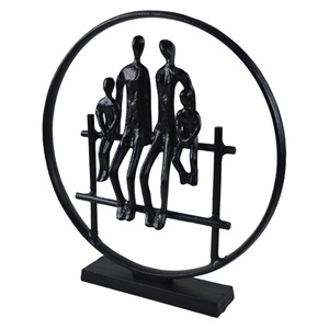 Figura de diseño clásico Escultura Pose de pie Decoración de mesa de oficina Estatua humana con base de madera de acabado negro - Product Image 2