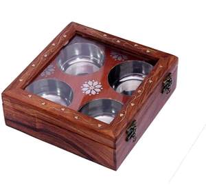 Bandeja de Madera Personalizada para Herramientas de Hierbas y Especias (Molinos de Especias y Frutos Secos) Ideal para Regalos - Modelo de Artesanía Ahad WK-29 - Product Image 4