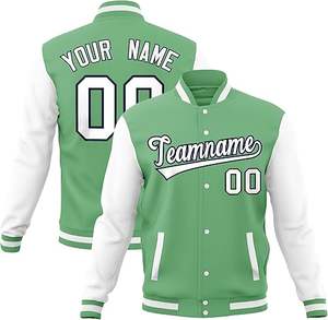 Veste bomber de baseball universitaire unisexe de haute qualité, décontractée, cousue avec n'importe quel texte et logo par OVERSEAS SPORTS - Product Image 2