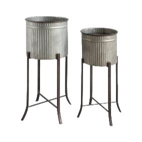 Macetas de flores de hierro y Metal grandes de fabricantes indios, macetas con acabado antiguo, decoración de jardín al aire libre diseñada para uso doméstico - Product Image 2