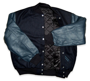 Chaqueta de bombardero con letras de piel de vaca hecha a medida, chaqueta de béisbol informal de invierno de estilo universitario, característica frontal de 1 pieza para hombres - Product Image 3