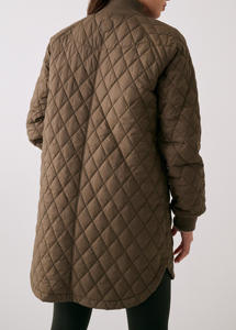 Veste mi-cuisse matelassée en diamant pour femmes en gros pour femmes veste décontractée à capuche à col côtelé de luxe élégante - Product Image 2