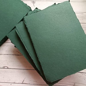 Khadi 100% papel de trapo de algodón verde oscuro tamaño A4 200gsm caja de estilo Hada impresa UV con manualidades de papel offset de 20X30cm - Product Image 1