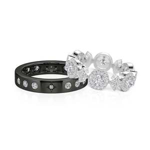 Jeulia Celestial Star <b>Couple</b> <b>Rings</b> in Sterling Silver with Zircon Stones - Product Image 1