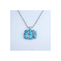 Pendentif Larimar fait main en argent sterling 925 avec sertissage clos, tendance, certifié, unisexe/femme, prix promotionnel, vente flash