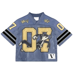 Maillot de football en polyester Boxy surdimensionné imprimé de haute qualité pour hommes, maillots de style américain de grande taille avec transferts - Product Image 2