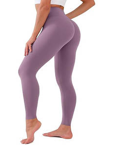 High-Waisted Full-Length Buttery Soft Yoga <b>Leggings</b> for Women Solid <b>Pattern</b> Elastic Waist for Daily Workouts Athletic Front - Product Image 1