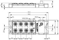 Balluff BNI00AJ Hub IO-Link analogique 8 ports 16 bits IP67, module E/S à distance haute résolution sans alimentation séparée pour applications industrielles
