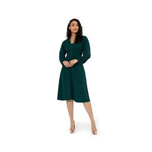 Abito Midi Marcy da Donna Leota Verde Taglia S - Stile Svasato in Tessuto Crepe Lavabile con Vita Naturale - Product Image 2