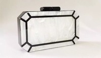 2025 Mode Luxus Bohemian Vintage Harz Damenhandtaschen Anpassbare Größe Geometrisches Muster Schnallenverschluss Ketten-Dekoration