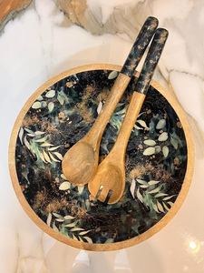 ชามไม้พรีเมียมรักษ์โลก ปลอดภัยสำหรับอาหาร พิมพ์ลายเคลือบเงา งานฝีมือ ใช้ตกแต่งและใช้งานได้จริง เหมาะสำหรับใช้ในบ้าน ร้านอาหาร และงานเลี้ยง - Product Image 2