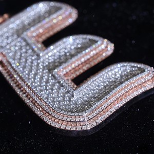 จี้ตัวอักษร "E" สุดพิเศษ925เงินสเตอร์ลิงตัดเพชรที่ปลูกแวววาวเหมือนดาวแร็ปเปอร์เครื่องประดับฮิปฮอป - Product Image 2