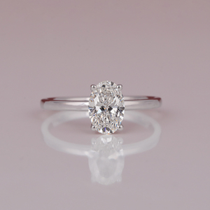 Oval Cut Lab Created Diamond 18KT <b>Solid</b> Gold Plated Engagement Ring Luxury Classic Style Fashion Solitaire Setting Ring - Product Image 3