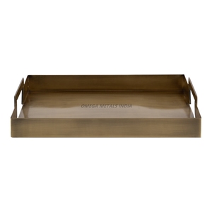 Plateau en acier inoxydable en métal noir élégant fait à la main Accents de maison de luxe Plateau de service robuste personnalisable et durable pour la salle à manger - Product Image 4