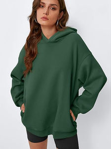 Sudadera con capucha de camuflaje de gran tamaño para mujer con estampado de hoja de arce Sudadera de lana de manga larga Abrigo de invierno con bolsillo - Product Image 6