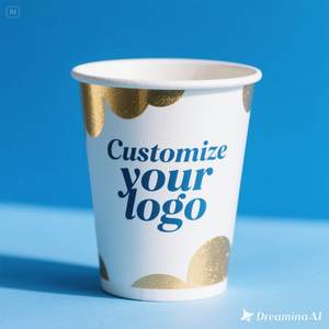 Écologique Personnalisez la tasse de papier de logo 8 oz 50 paquets jetables et élégants - Product Image 5