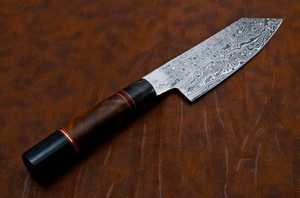 มีดทำครัวซันโตกุเหล็กดามัสกัสสืออาชีพมีดเชฟด้ามไม้ดีไซน์ทันสมัย - Product Image 2