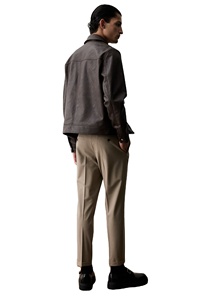 Pantalones hasta el tobillo ajustados para hombre, tendencia superior de verano, bolsillos sólidos, Sarga de viscosa de poliéster personalizada lavada - Product Image 3