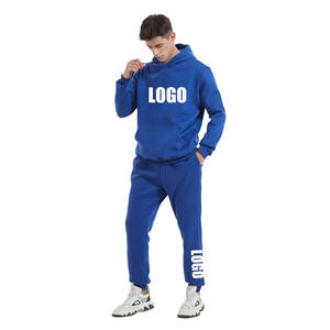 Sudadera con logotipo en relieve de algodón 100% de alta calidad Unisex, sudadera con logotipo personalizado bordado, chándal con cordón de gran tamaño, conjuntos estampados - Product Image 6