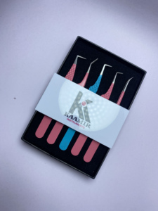 Pince à épiler professionnelle 5 pièces en acier inoxydable ensemble OEM ODM vente en gros avec pointes inclinées et pointues de précision - Product Image 4