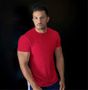 Camiseta personalizable para entrenamiento de gimnasia para hombre, 240g, material transpirable de secado rápido con logotipo fuerte, patrón sólido, servicio OEM - Product Image 5