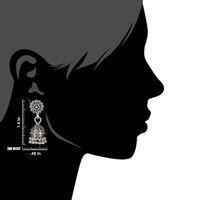 Pendientes Colgantes Jhumka Étnicos Tradicionales Hechos a Mano en Plata de Ley 92.5 para Mujer, para Bodas y Fiestas NSJ-621/44960