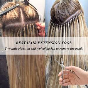 Outils d'extension de cheveux en gros Pince d'enlèvement de perles Pince d'extension de cheveux pour outils d'ouverture et de fermeture de perles-couleur argent - Product Image 4