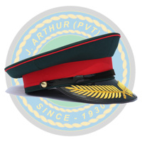 Uniforme d'officier sur mesure de qualité supérieure Porter un chapeau à visière Professionnel Brodé à la main Officier Peak Hat Fabricants