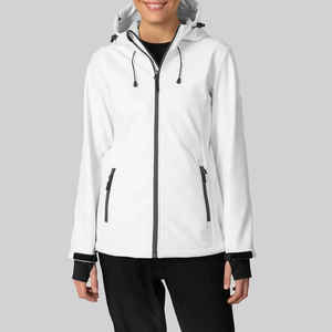 Chaquetas Softshell para mujer hechas en Pakistán para uso en exteriores, chaqueta de mujer de punto transpirable con cuello levantado, venta en línea - Product Image 5