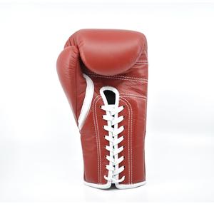 Gants de boxe en cuir classique marron à lacets 14oz 16oz Gants de sparring et gants de frappe de haute qualité - Product Image 2