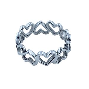 Navya Craft 925 Sterling Silver <b>Plain</b> <b>Ring</b> Band Handmade Heart Design for Women for Christmas Anniversary Valentine's Day Gift - Product Image 1