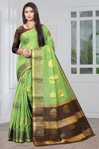 Ikkat-ropa india con estampado de bloques para mujer, colección de diseñador de saree, para boda y ocasión especial - Product Image 4