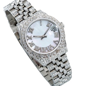 Montre en diamant Moissanite VVS en édition limitée Design Hip Hop unique Boîtier en acier inoxydable entièrement glacé Boîtier en quartz de 36mm - Product Image 2