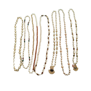 Collier de mariée multi-designs en perles, longue chaîne, pendentif, bijoux, marché de gros - Product Image 1