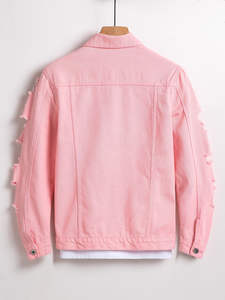 Blouson en jean pour homme, personnalisable OEM, nouveau design, 100% coton, écologique, vintage, ajusté, en toile respirante, coupe-vent, style urbain - Product Image 2