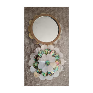 Mère indienne perle ormeau pierre miroir fleur forme Premium qualité sculpté à la main Technique de gravure pour la décoration de la maison - Product Image 2