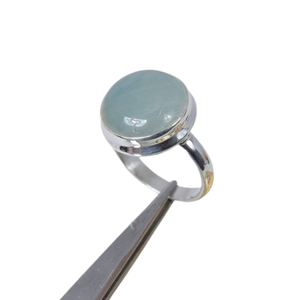 Solide 925 argent Sterling naturel aigue-marine pierre précieuse couleur verte à la main bague bijoux en argent Sterling 925 estampillé bague bijoux - Product Image 1