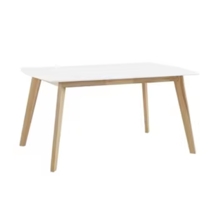 Modern Rectangle Dining Table Wooden Kitchen Table White <b>Tabletop</b> Beige Leg Furniture for Home Apartment Villa - Product Image 3
