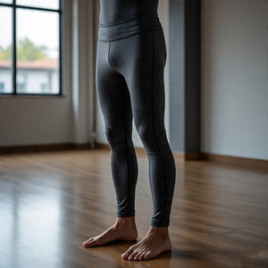 100% poliéster cintura elástica Legging compresión personalizada Capri pantalones hombres alta calidad gimnasio Fitness desgaste Leggings hombres - Product Image 5